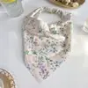 Bufanda Triangular Floral Pastoral de Nuevo Estilo Primavera-Verano de Alta Apariencia, Estilo Francés Perezoso, Pañuelo para la Cabeza con Atmósfera para Sesión de Fotos de Vacaciones
