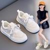Zapatillas para Niña Primavera y Otoño 2025 Nueva Moda Niños Medianos y Grandes Niñas Zapatos Casuales Transpirables de Suela Suave Zapatos Blancos para Niños