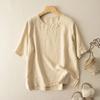 Camiseta Multicolor de Manga Media para Mujer, Verano y Otoño, Estilo Retro Artístico, Camisa Pulóver Casual Holgada