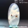 Colgante de Calcedonia Oceánica de Piedra Natural, Piedra Exquisita con Paisajes y Patrones Florales, Colgante de Ágata Versátil para Hombres y Mujeres, Artículo de Regalo 1W