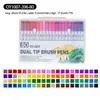 Caneta de Aquarela Ponta Dupla Transfronteiriça Pintura Artística Linha de Gancho Caneta Marcadora Colorida Ecológica Grafite Infantil Conjunto de Pincéis de Ponta Macia