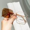 2055 gafas para miopía fotocromáticas que cambian de color, montura grande para hombre y mujer, montura de gafas ultraligera, cambio a gris té, aspecto sencillo, joven, gafas anti luz azul