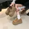 Zapatos Birkenstock Otoño e Invierno 2026 Uso Bidireccional Zapatos de Plataforma de Suela Gruesa para Personas Petits, Casual Retro que Aumenta la Altura Zapatos Birkenstock de Felpa