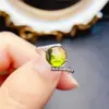 Anel de Peridoto Natural Transfronteiriço Amazon S925 Prata Pedra Principal 8*8 Joia de Luxo Venda Direta da Fábrica
