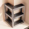 Novo Porta-Temperos de Canto para Cozinha, Multifuncional 90 Graus para Cantos de Bancada, Organizador Triangular de Canto de Parede
