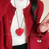 Outono e Inverno Novo Presilha para Óculos com Estampa de Leopardo e Coração Colar Longo Nicho Elegante Estiloso Acessórios de Corrente para Suéter de Alta Qualidade