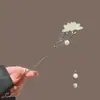 Pasador de Hoja de Loto para Mujer, Nuevo Estilo Chino de Lujo para el Cabello, Adorno para el Cabello de Estilo Antiguo con Borlas y Pasador