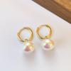Senso Francês de Alta Qualidade Caseiro Japonês Pão Rosa Cozido no Vapor Pérola Fivela de Orelha Estilo Chanel Retrô Elegante Brincos Versáteis Outono e Inverno