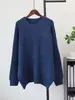 Nueva colección Otoño/Invierno 2026: Suéter de punto liso, cuello redondo, estilo coreano, corte holgado, ajuste relajado, suave y cómodo, estilo jersey, top de mujer de moda