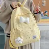 Mochila fresca y sencilla de lunares con lazo para mujer, nuevo modelo 2026, mochila versátil de gran capacidad para estudiantes de secundaria y preparatoria