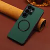 Funda adecuada para teléfono Samsung S26Ultra, cubierta trasera con patrón de lichi para Samsung S25Plus compatible con carga inalámbrica