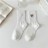 Calcetines de Otoño e Invierno para Mujer, Calcetines Dulces de Media Pantorrilla Sanrio, Textura Artística, Modernos e Inspiradores, Lindo Estilo de Pareja, Casual Japonés