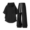 Traje Deportivo de Manga Corta y Pantalón Largo Nuevo 2026 para Hombre, Atuendo Casual de Comercio Transfronterizo de Verano, Conjunto de Dos Piezas Holgado con Capucha