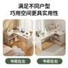 Escritorio de esquina estilo crema con estantería, escritorio de estudio integrado, tocador de dormitorio, gabinete de escritorio, mesa para el hogar dos en uno