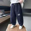 Ropa para niños para niños, pantalones versátiles de primavera y otoño, nuevo modelo 2026, pantalones holgados de algodón estilo coreano para niños pequeños y medianos