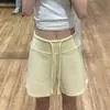 Pantalones Cortos Deportivos Grises para Mujer, Nuevo Estilo Verano 2026, Corte Holgado Petite, Adelgazantes de Línea A de Cintura Alta de Pierna Ancha
