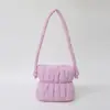 Bolso de Plumas de Moda Transfronterizo Bolso Cubo Hinchado de Nicho Bolso Casual de Algodón de Nylon para Mujer Bolso de Hombro a la Moda