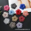 Parche de Tela de Malla Multicapa con Flor de Pedrería Accesorios Bordado 3D Hecho a Mano Flor para Zapatos Sombreros Vestidos de Boda Vestidos de Noche Flores Decorativas DIY