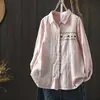 Camisa Blanca Artística para Mujer Primavera/Verano 2026 Bordada Diseño de Gasa de Doble Capa Camisa Versátil Venta al por Mayor