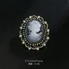 Moda Europeia e Americana Strass Beleza Cabeça Broche Liga Galvanizada Retro Corsage Acessórios para Roupas Femininas Broche Venda por Atacado