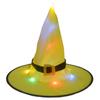 Sombrero luminoso decorativo de Halloween con correa, sombrero de bruja luminoso LED, sombrero de bruja, sombrero de luz luminosa colorida