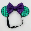 Aniversário Infantil Orelhas do Mickey Faixa Elástica Headband Faixa de Cabeça Mickey Letra Colorida Lantejoula Laço Parque de Diversões