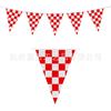 Bandeira de corda de decoração de festa de piquenique bandeira GLA vermelha e branca bandeira de corda xadrez vermelha e branca bandeira de puxar bandeira de corda triangular bandeira pendurada