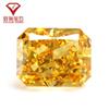 Diamante de alto carbono 5A corte 3EX Flor de Hielo Super Flash diamante de imitación alto amarillo dorado rectangular Biselado flor de coche CZ circón piedra suelta al por mayor