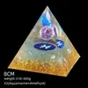 Pirámide de Cristal Natural de 8 cm Decoración Creativa para el Hogar Adorno Artesanal Bola de Cristal Envuelto en Resina Pirámide de Resina