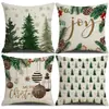 Capas de almofada de Natal outono e inverno transfronteiriças, capas de almofada de sofá, almofadas decorativas de linho estampadas, atmosfera de Natal no atacado