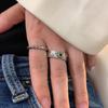 Anillo Floral Estilo Coreano para Mujer, Moda Vintage, Anillo Abierto Resistente con Letras Graffiti Estrella, Anillo para Dedo Índice, Moderno