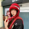 Gorro de Lana Tejido Estilo Fair Isle Lei Feng para Mujer, Gorro con Orejeras de Aviador, Cálido para Exteriores, Ciclismo, Resistente al Frío, Ala Corta, Trenzado