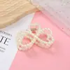 Pin de Perla Estilo Coreano Lazo de Corazón Pin Geométrico Pin de Tiburón Pasador Accesorio para el Cabello Accesorio de Perla para el Cabello Red