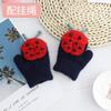 Luvas quentes de besouro fofas para bebês, penduradas no pescoço com corda, forradas com lã, luvas espessas à prova de frio para crianças e bebês