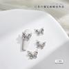 Joias de diamante para unhas borboleta pequena coração oco líquido borboleta pérola camélia brilho super borboleta tridimensional de strass unhas