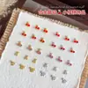 Acessórios de Arte de Unha com Diamantes de Cereja em Liga, Diamantes de Unha de Frutas com Laço Vermelho Fofo e Fresco, Decoração Exquisite Atacado