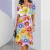 2024 Nuevo Vestido de Dama Estampado Floral Elegante Hermoso Vestido Midi Vestido de Verano para Mujer