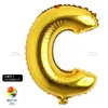 Juego de decoración de fiesta de boda y cumpleaños de 16 pulgadas, letras y números pequeños, color dorado brillante, plateado, película de aluminio, globos