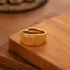 Anel de Aço Inoxidável Ajustável Geométrico Oval Vazado Moda Simples Versátil Venda Quente Transfronteiriça Europeia e Americana para Mulheres