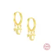 Brincos de Prata Esterlina S925 Estilo Ins Cruz Estrela Lua Diamante Brincos Brincos Brincos Europeus e Americanos Mais Vendidos Brincos de Luxo Acessíveis