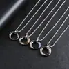 Colgante de Tres Anillos para Hombre Acero de Titanio Hip-Hop Accesorios Hip Hop para Mujer Estilo Coreano Colgante Distintivo TikTok Collar Sencillo Moda para Hombre