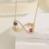 Colgante de corazón de viento romántico de moda transfronteriza con circonitas de color femenino que combina con todo, temperamento, collar dulce, joyería