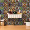 Azulejos Adhesivos Elemento de Vidriera Estilo Étnico de Oriente Medio Salpicadero de Cocina Autoadhesivos Impermeables y a Prueba de Aceite Adhesivos Decorativos de Pared