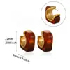 Pendientes irregulares de resina estilo vintage con vibra ins, color ámbar de alta gama, oro de 18k y acero inoxidable