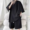 Camiseta de Manga Corta y Shorts para Hombres y Mujeres, Nuevas Prendas Superiores Primavera y Verano 2026, Camisetas Básicas, Trajes Casuales Deportivos de Waffle