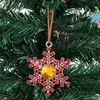 Ornamentos Pendentes de Floco de Neve com Borda Dourada e Diamante Vermelho Decorações de Atmosfera Natalina Vitrine Decorações de Teto Mercadorias Pequenas Yiwu