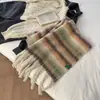 Bufanda Gruesa Cálida para Mujer en Invierno, Bufanda de Mohair Verde de Gama Alta Imitación Cachemir, Alargada Suave y Cera Pareja
