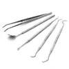 Set de herramientas para dentista para eliminar sarro cálculo herramienta de limpieza Espejo sonda cuidado bucal Set de 5 piezas en stock