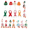 Conjunto Transfronterizo de Mini Gorro y Bufanda Tejidos de Navidad Decoración de Muñeca Decoraciones Navideñas de Ganso Grande Decoraciones Navideñas