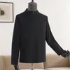 Sudadera de manga larga con media cremallera, sudadera con logo personalizado estampado, jersey de moda y cómodo, color sólido pesado, hombros descubiertos, deportiva para hombre